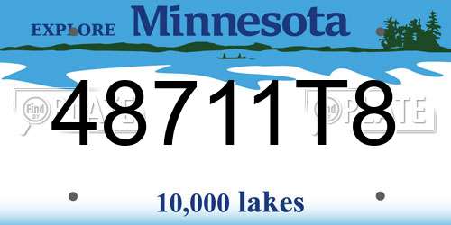 48711T8 Minnesota License Plate