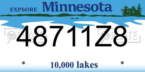 48711Z8 Minnesota License Plate