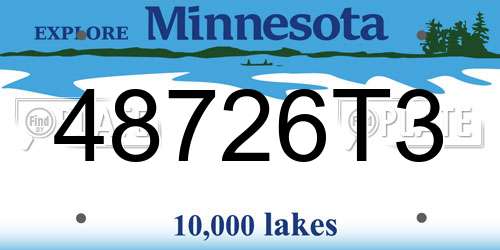 48726T3 Minnesota License Plate