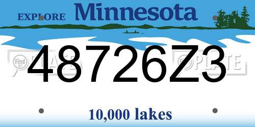48726Z3 Minnesota License Plate