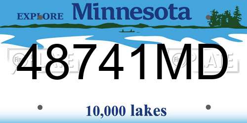 48741MD Minnesota License Plate
