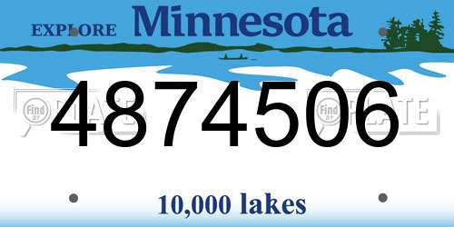 4874506 Minnesota License Plate