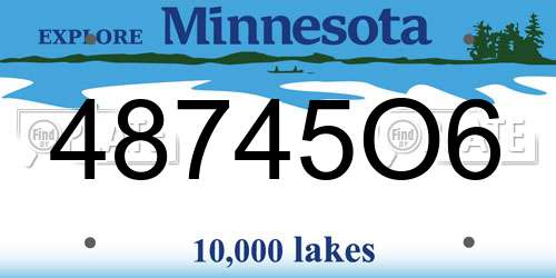 48745O6 Minnesota License Plate
