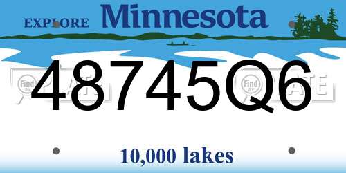 48745Q6 Minnesota License Plate