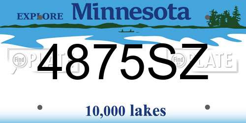4875SZ Minnesota License Plate