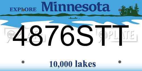 4876STT Minnesota License Plate