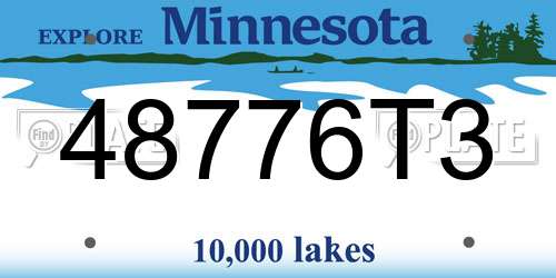 48776T3 Minnesota License Plate