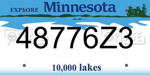 48776Z3 Minnesota License Plate