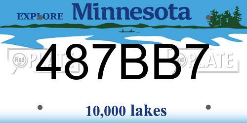487BB7 Minnesota License Plate