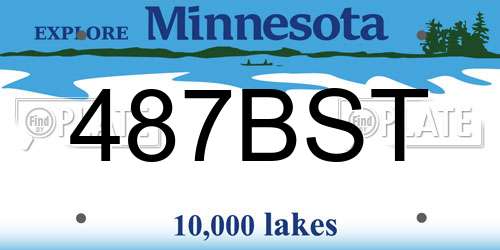 487BST Minnesota License Plate