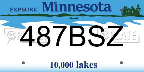487BSZ Minnesota License Plate