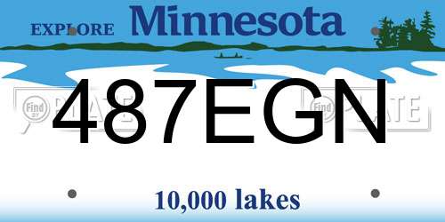 487EGN Minnesota License Plate
