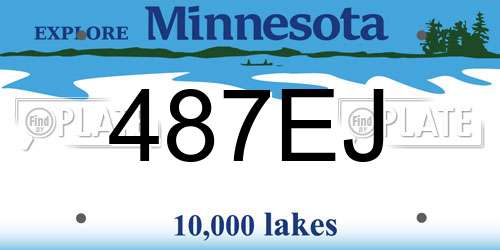 487EJ Minnesota License Plate