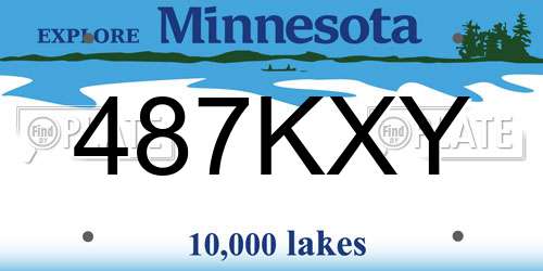 487KXY Minnesota License Plate