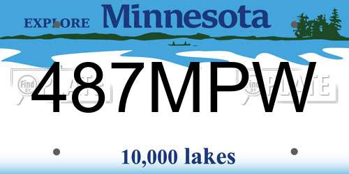 487MPW Minnesota License Plate