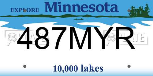 487MYR Minnesota License Plate