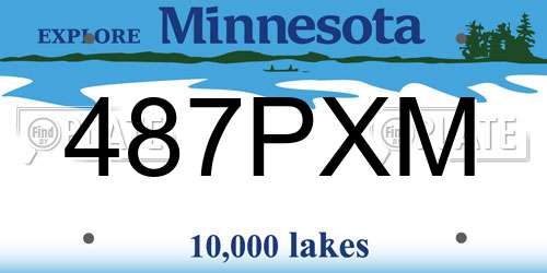 487PXM Minnesota License Plate