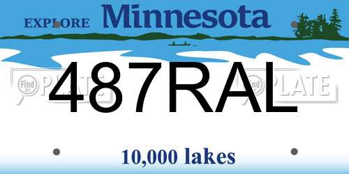 487RAL Minnesota License Plate