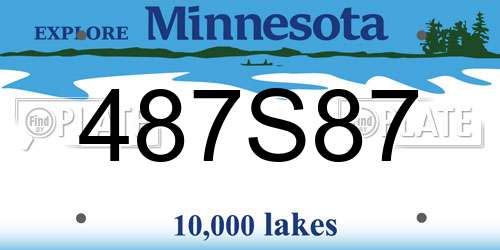 487S87 Minnesota License Plate