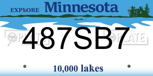 487SB7 Minnesota License Plate