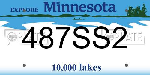 487SS2 Minnesota License Plate