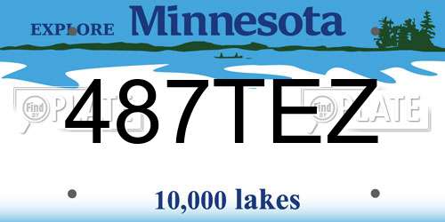 487TEZ Minnesota License Plate