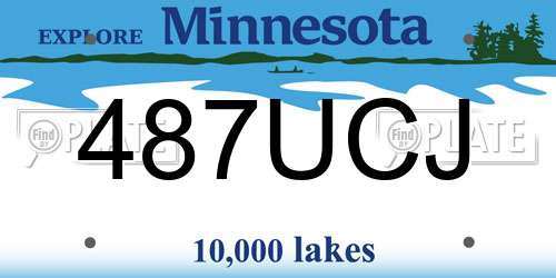 487UCJ Minnesota License Plate