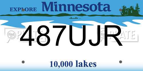 487UJR Minnesota License Plate