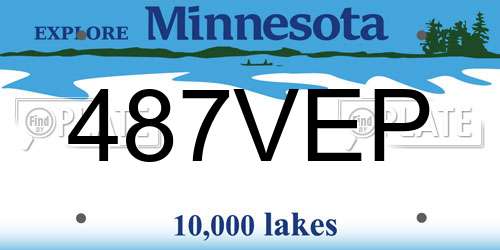 487VEP Minnesota License Plate