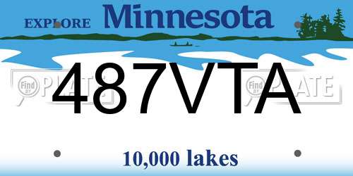 487VTA Minnesota License Plate