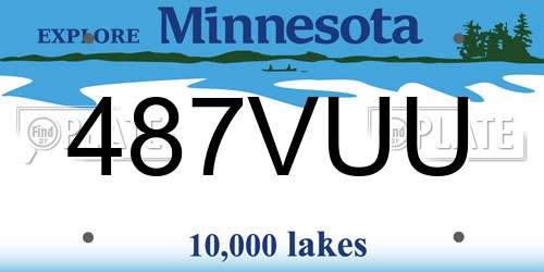 487VUU Minnesota License Plate