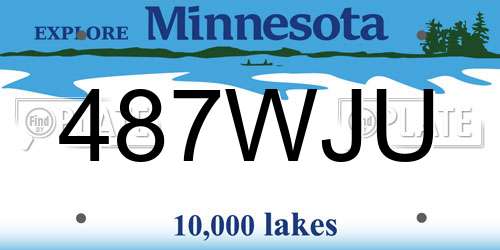 487WJU Minnesota License Plate
