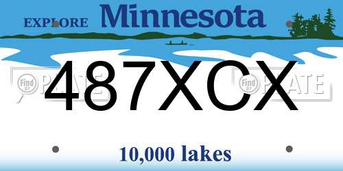 487XCX Minnesota License Plate