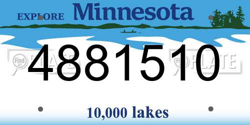 4881510 Minnesota License Plate