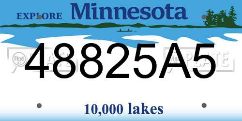 48825A5 Minnesota License Plate