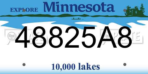 48825A8 Minnesota License Plate