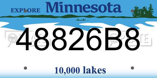 48826B8 Minnesota License Plate