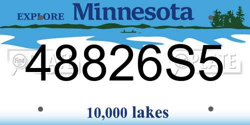 48826S5 Minnesota License Plate