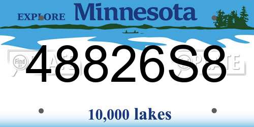 48826S8 Minnesota License Plate