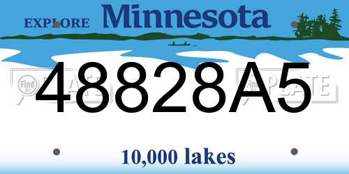 48828A5 Minnesota License Plate