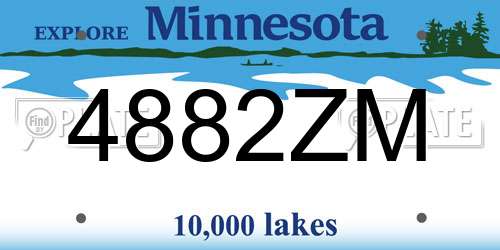 4882ZM Minnesota License Plate