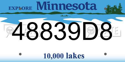 48839D8 Minnesota License Plate