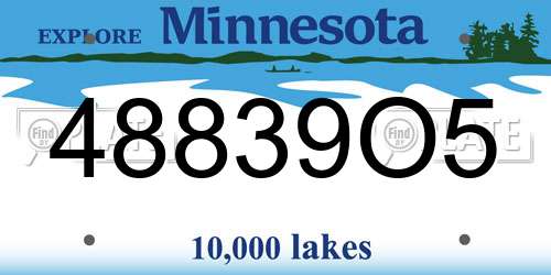 48839O5 Minnesota License Plate