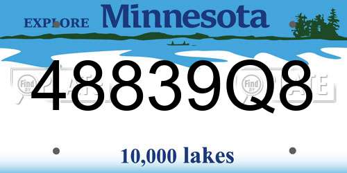 48839Q8 Minnesota License Plate