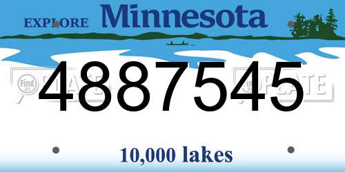 4887545 Minnesota License Plate