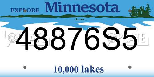 48876S5 Minnesota License Plate