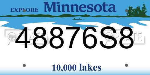 48876S8 Minnesota License Plate