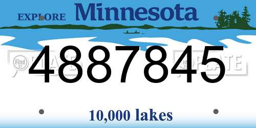 4887845 Minnesota License Plate