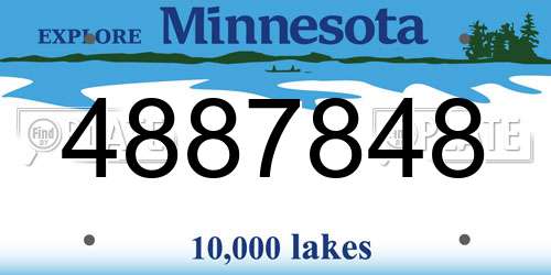 4887848 Minnesota License Plate