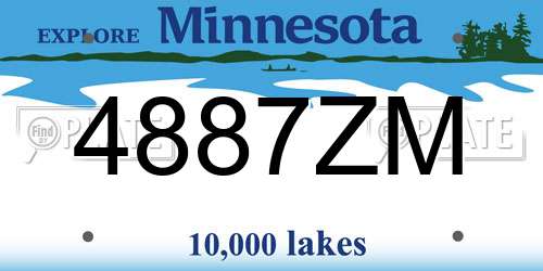 4887ZM Minnesota License Plate